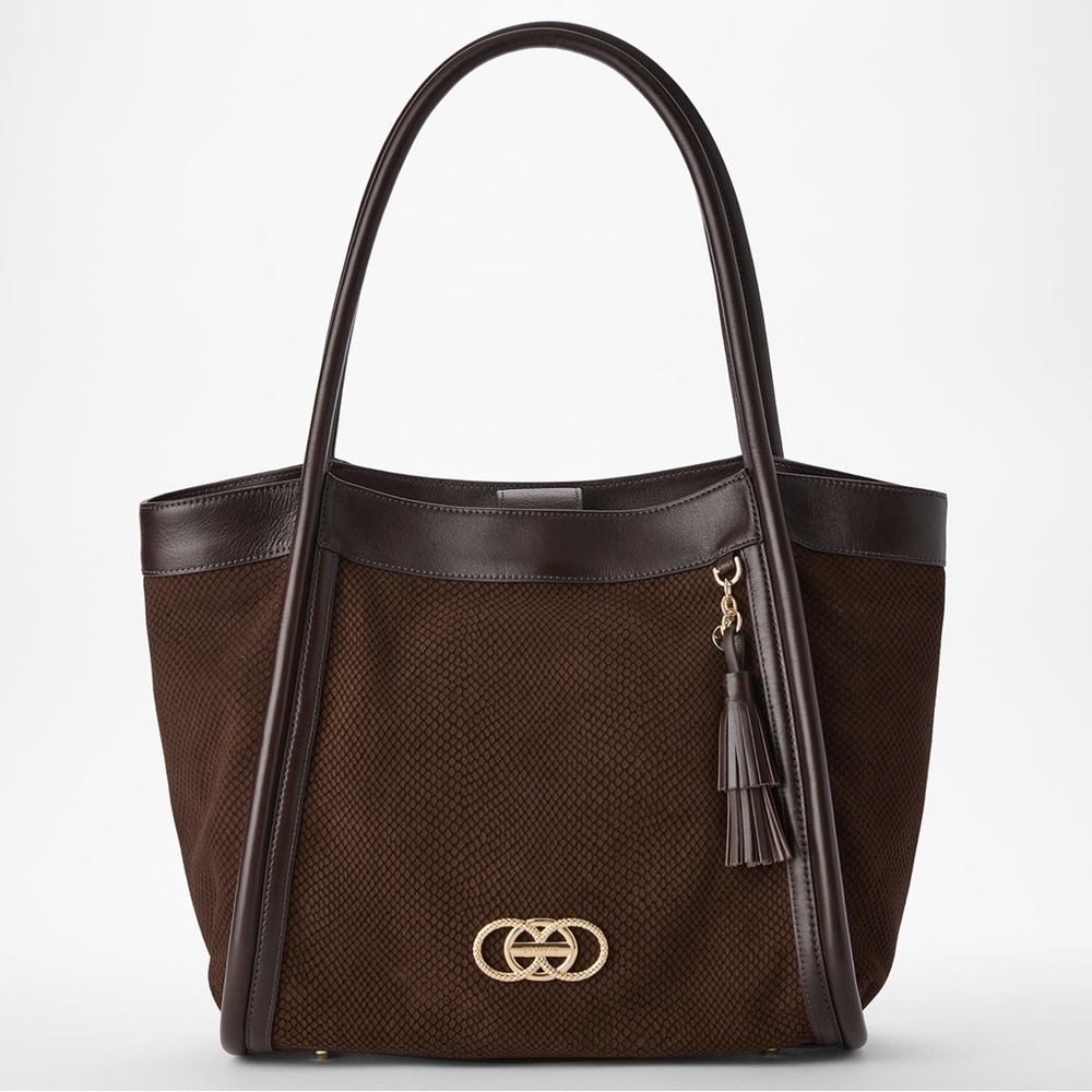Brahmin Bailee Dark Brown tote in Chocolate Deveron